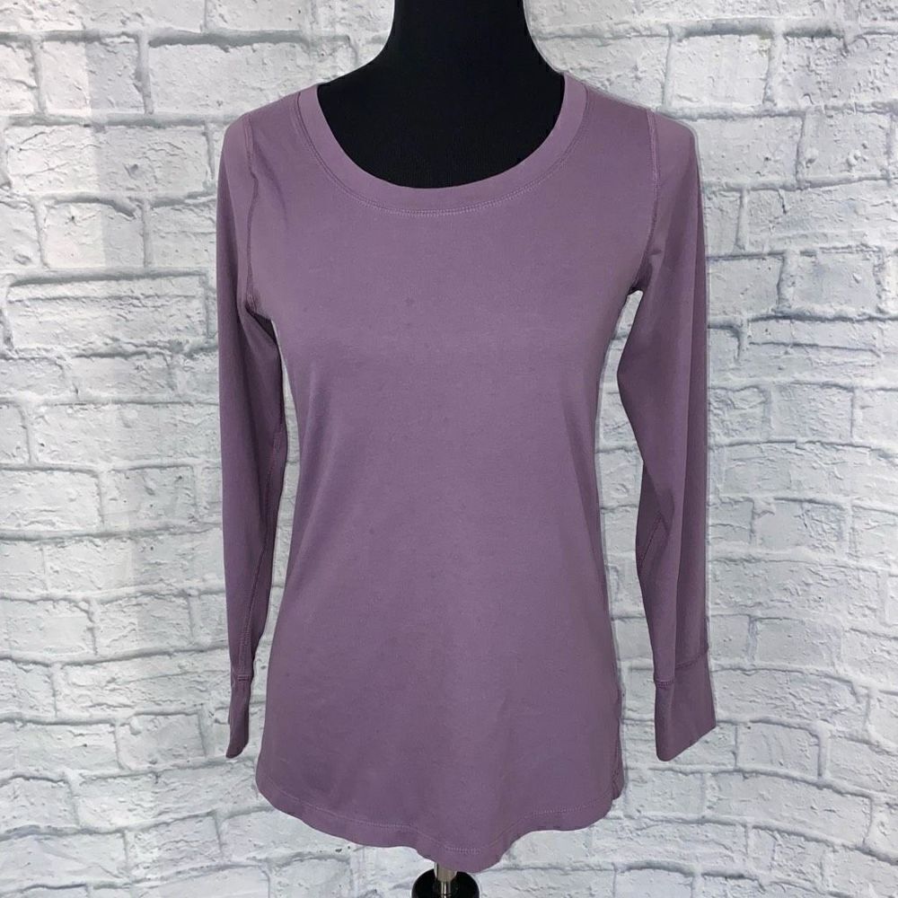 Xersion Longsleeve scoopneck athletic top purple sz small women